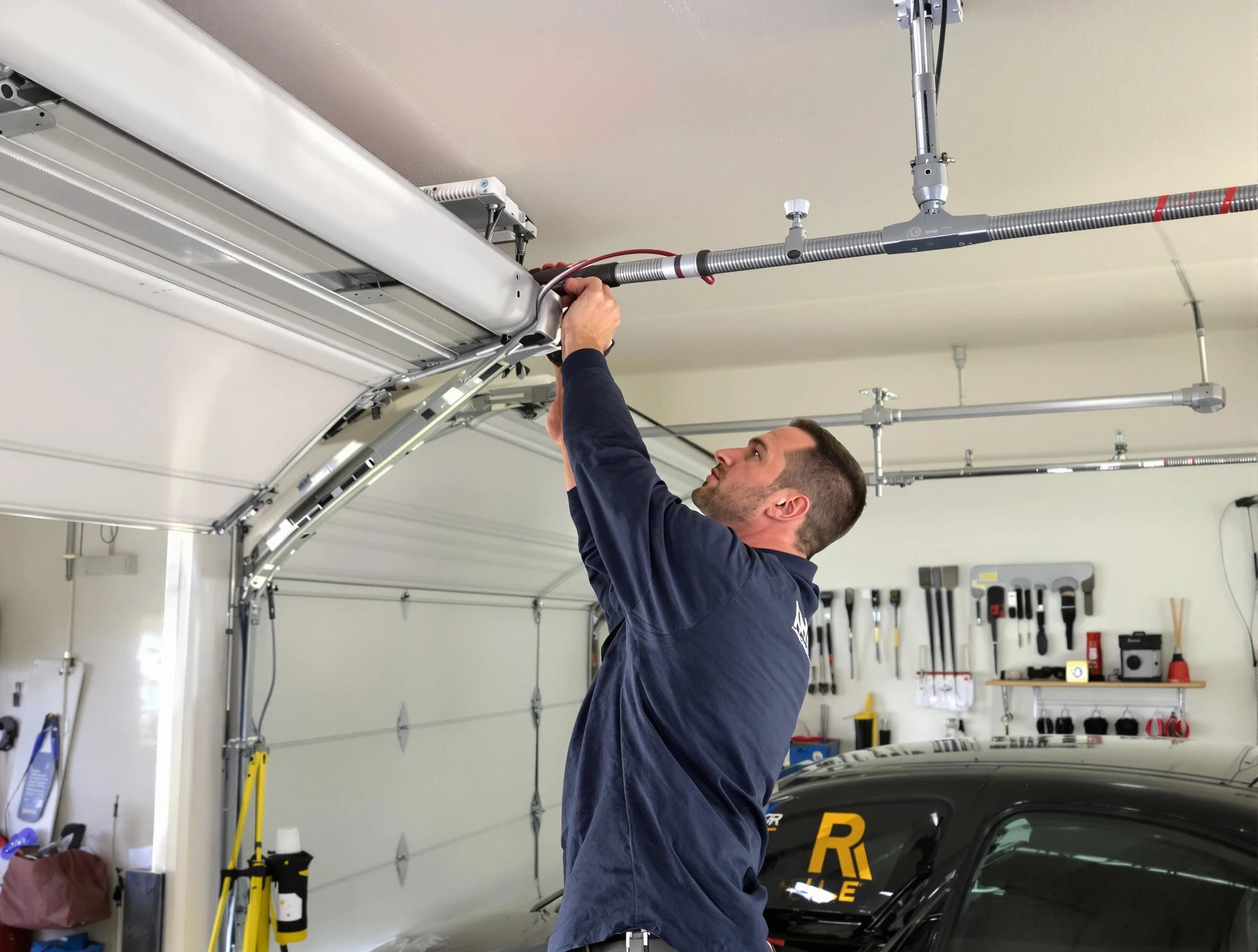 Fruit Heights Garage Door Repair technician performing garage door cable repair in Fruit Heights